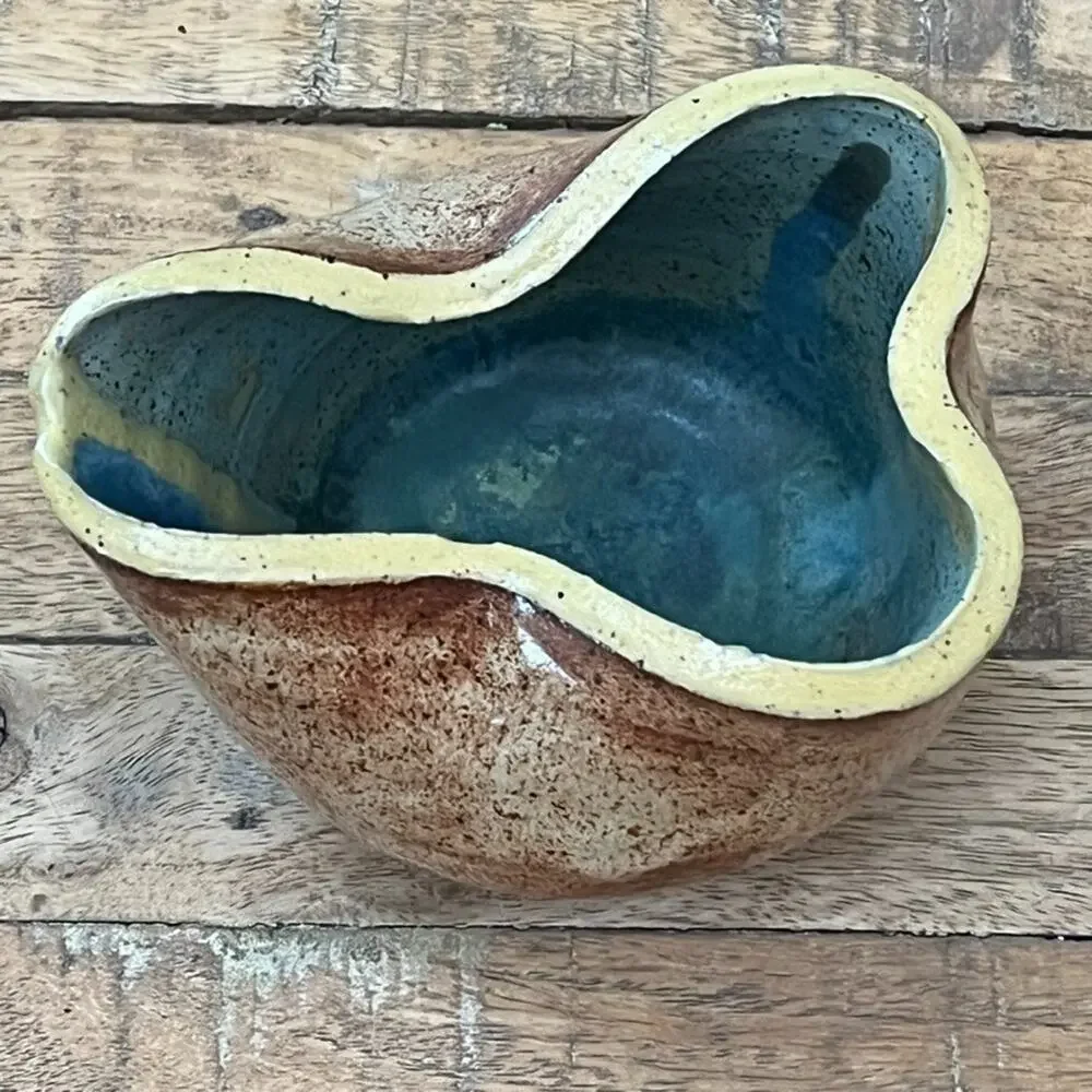 Studio Art Pottery Ceramic Organic Bowl 4.5